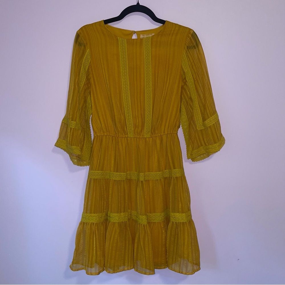 NEW Love Colette S Marigold Dress Mini A Line Peasant Cottage Boho